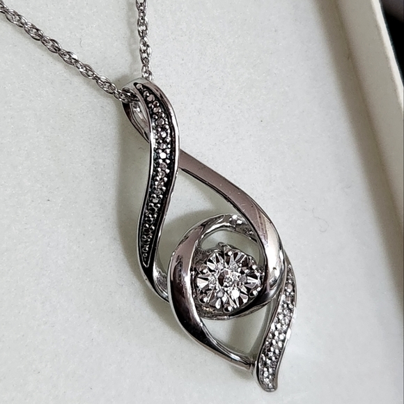 Kay Jewelers Sterling Silver and Diamond Mother's Day Necklace - Picture 2 of 6